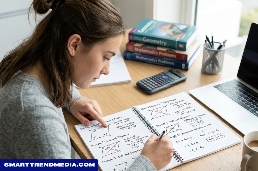Worked Examples Using Properties of a Rhombus